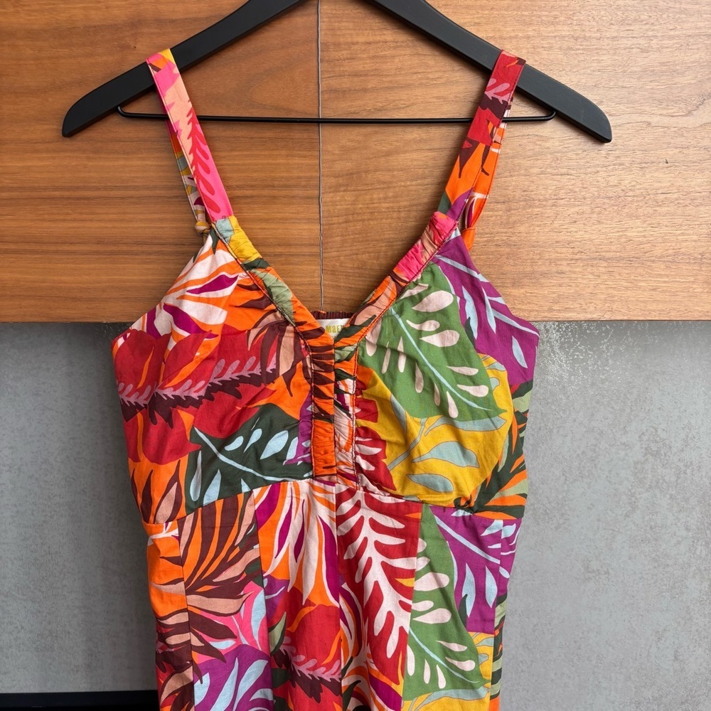Anthropologie Maeve Printed Ruched Mini Dress, Size 12 - Picture 5 of 13